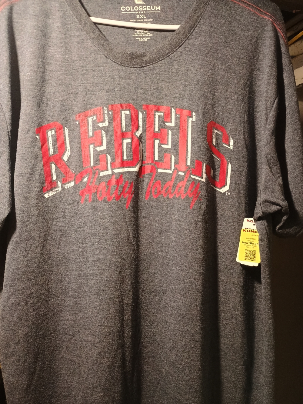 Colosseum Rebels Grey T-Shirt with Red Graphic